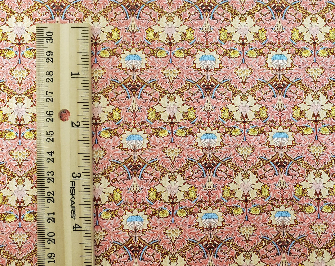 Dollhouse Wallpaper Victorian Morris Style Pink 1:12 Scale Miniature Itsy Bitsy - MiniatureCrush