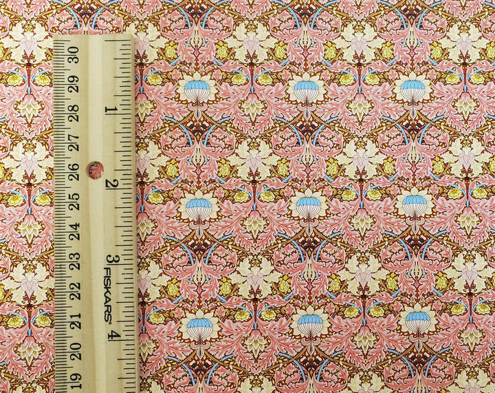 Dollhouse Wallpaper Victorian Morris Style Pink 1:12 Scale Miniature Itsy Bitsy - MiniatureCrush