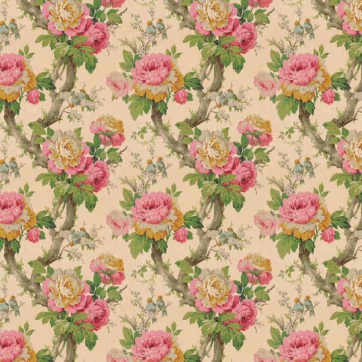 Dollhouse Wallpaper Vintage Cabbage Roses Bradbury & Bradbury 1:12 Scale - MiniatureCrush