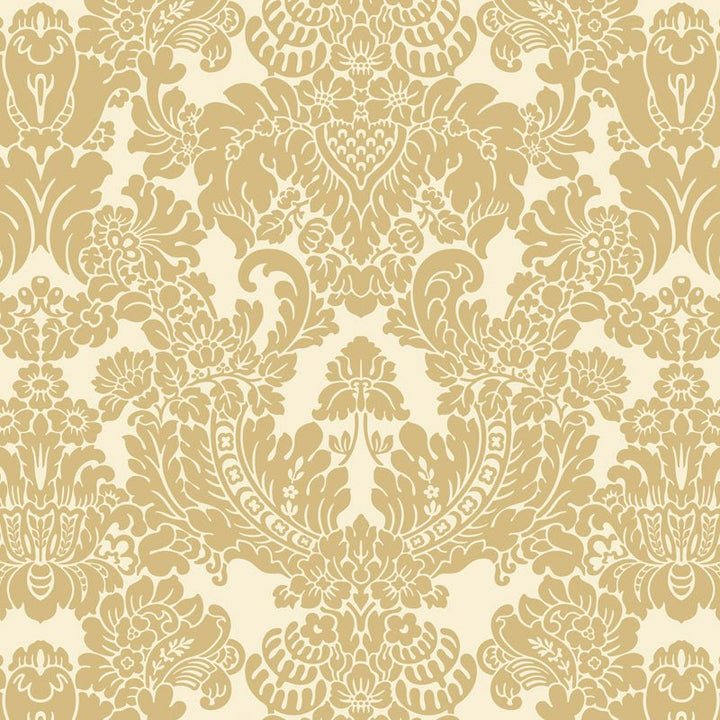 Dollhouse Wallpaper Warwickshire Damask Gold Bradbury & Bradbury 1:12 Scale - MiniatureCrush