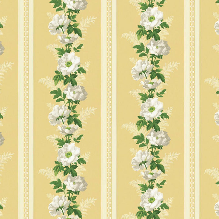 Dollhouse Wallpaper White Roses in Sunshine Bradbury & Bradbury 1:12 Scale - MiniatureCrush