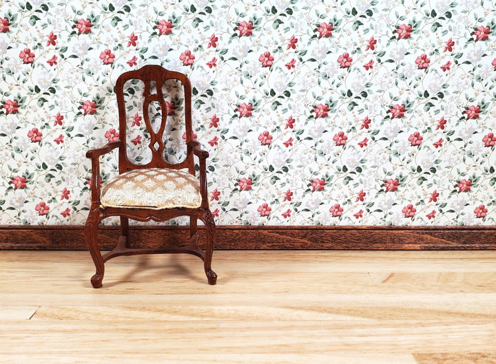 Dollhouse Wallpaper Wild Roses Floral 1:12 Scale by MiniatureCrush - MiniatureCrush