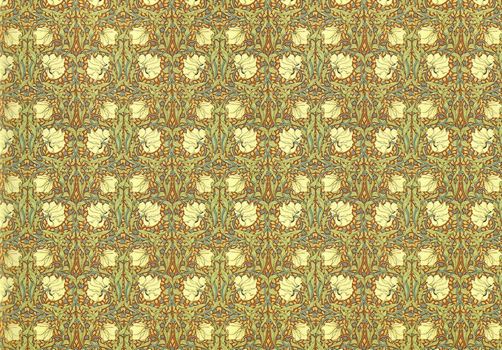 Dollhouse Wallpaper William Morris Art Nouveau Pimpernel Green Floral 1:12 Scale Itsy Bitsy - Miniature Crush