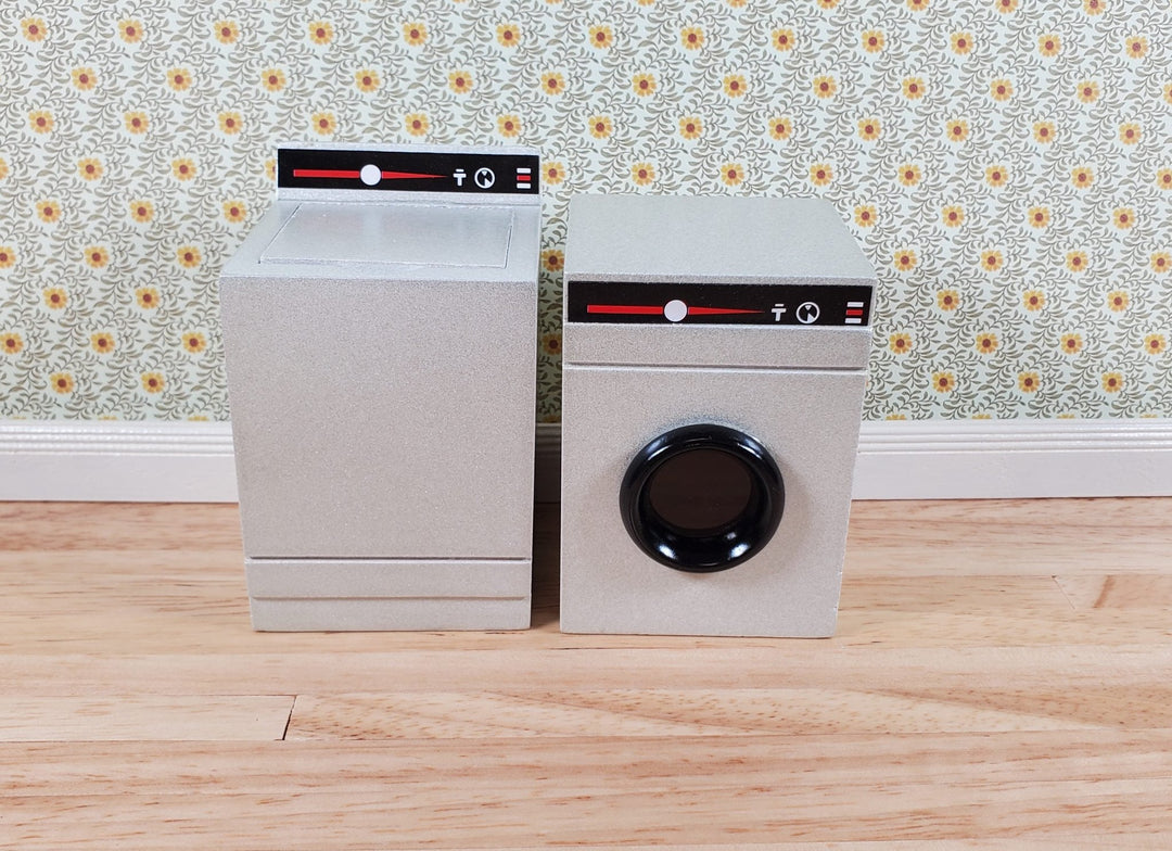 Dollhouse Washing Machine Silver Top Load Wash 1:12 Scale Modern Miniature - Miniature Crush