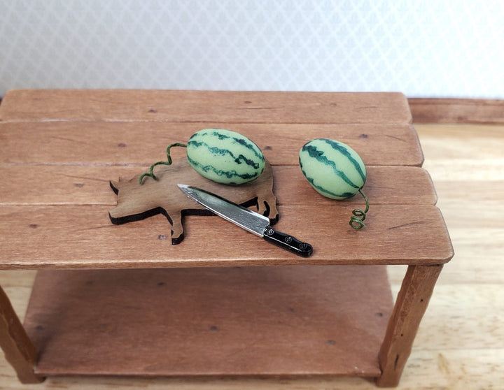 Dollhouse Watermelon Set of 2 1:12 Scale Miniature Kitchen Food Fruit Grocery - MiniatureCrush