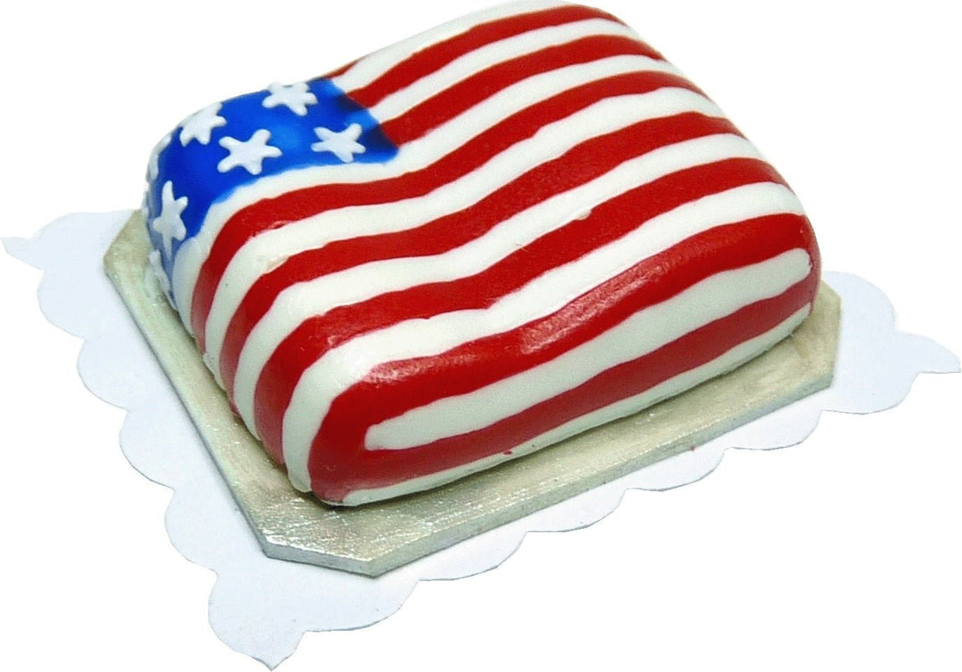 Dollhouse Waving Flag Sheet Cake 1:12 Scale Miniature Dessert Food Bakery - MiniatureCrush