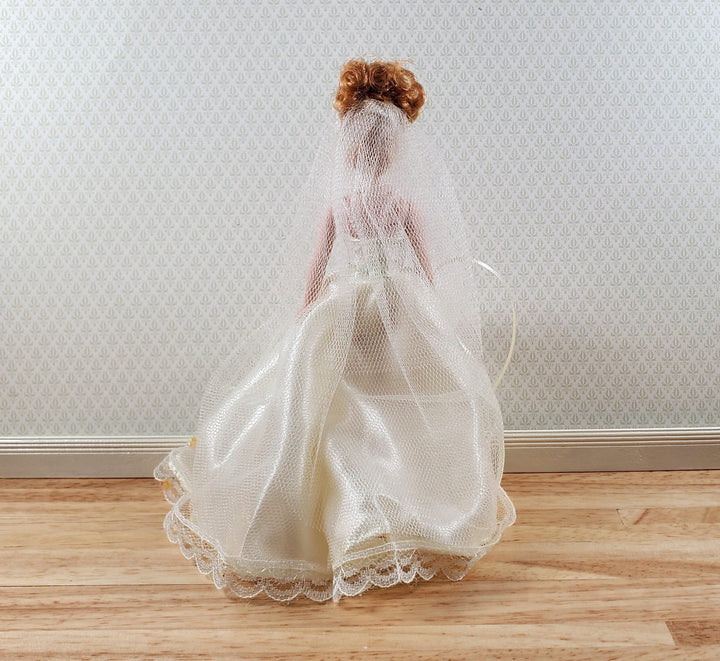 Dollhouse Wedding Bride Doll Porcelain Female Woman 1:12 Scale Miniature - Miniature Crush