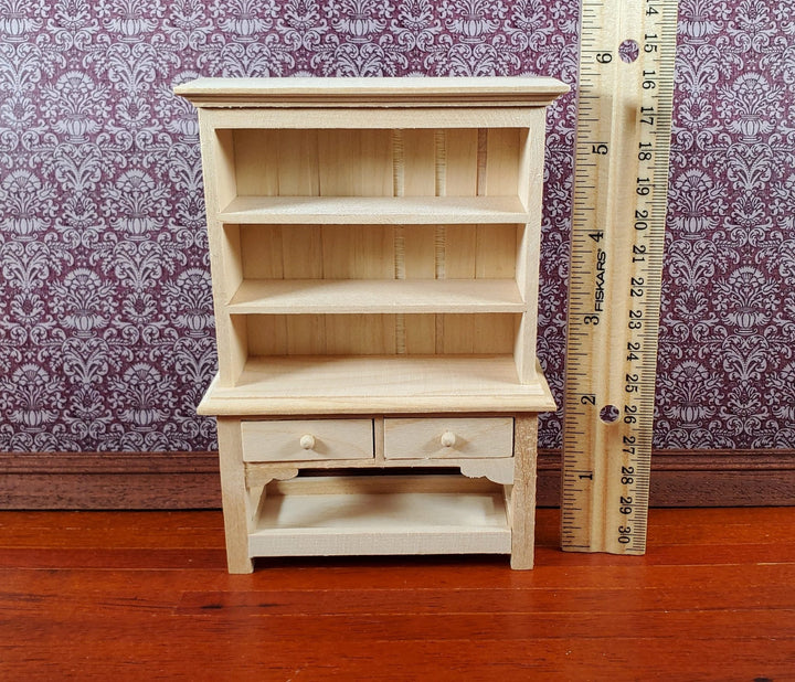 Dollhouse Welsh Kitchen Cabinet Cupboard Unpainted Wood 1:12 Scale Furniture - Miniature Crush