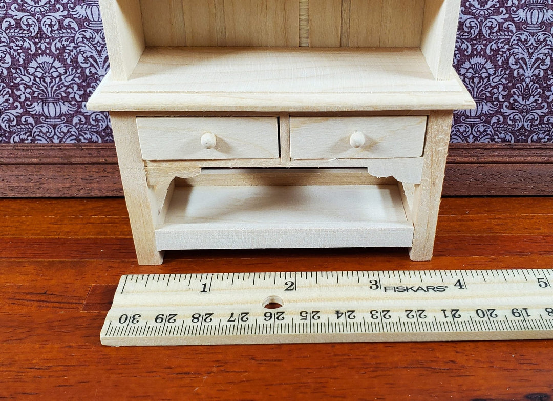 Dollhouse Welsh Kitchen Cabinet Cupboard Unpainted Wood 1:12 Scale Furniture - Miniature Crush