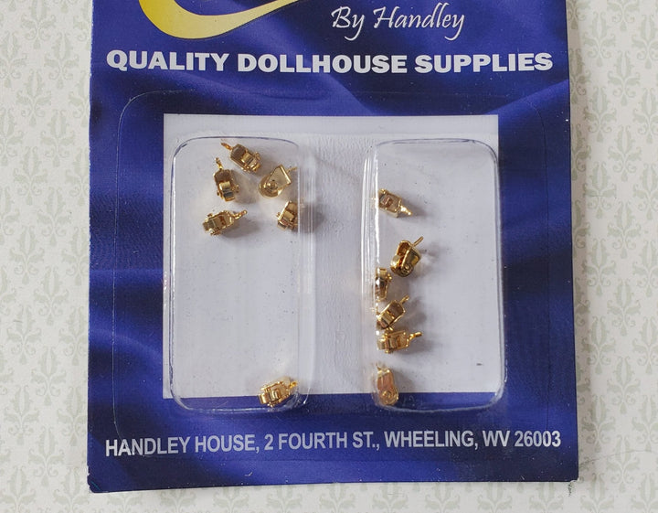 Dollhouse Wheels Casters Tiny Gold Brass Working Set of 12 1:12 Scale Miniature - MiniatureCrush