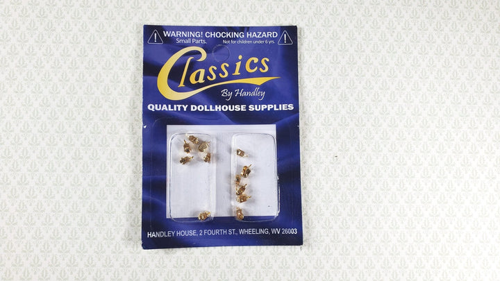 Dollhouse Wheels Casters Tiny Gold Brass Working Set of 12 1:12 Scale Miniature - MiniatureCrush