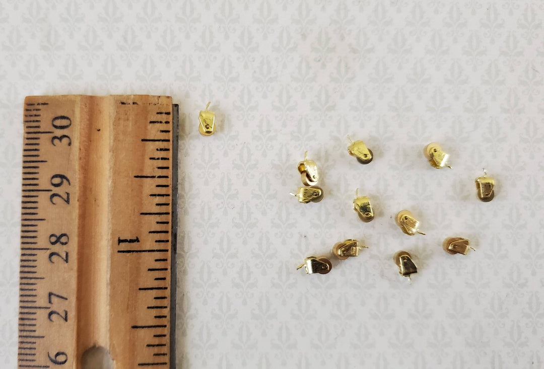 Dollhouse Wheels Casters Tiny Gold Brass Working Set of 12 1:12 Scale Miniature - MiniatureCrush