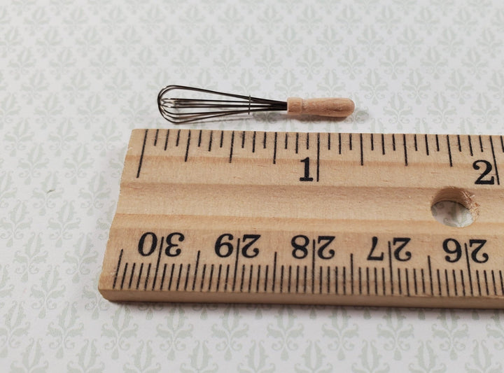 Dollhouse Whisk Wood Handle Handmade 1:12 Scale Miniature Kitchen Utensil - Miniature Crush