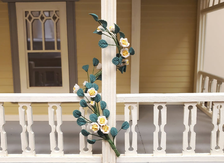 Dollhouse White and Yellow Climbing Vine 1:12 Scale Miniature Garden Plants - MiniatureCrush
