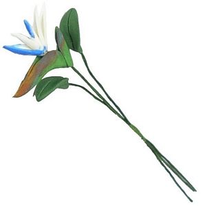 Dollhouse White Bird of Paradise Single Stem with Foliage 1:12 Scale Miniature - MiniatureCrush