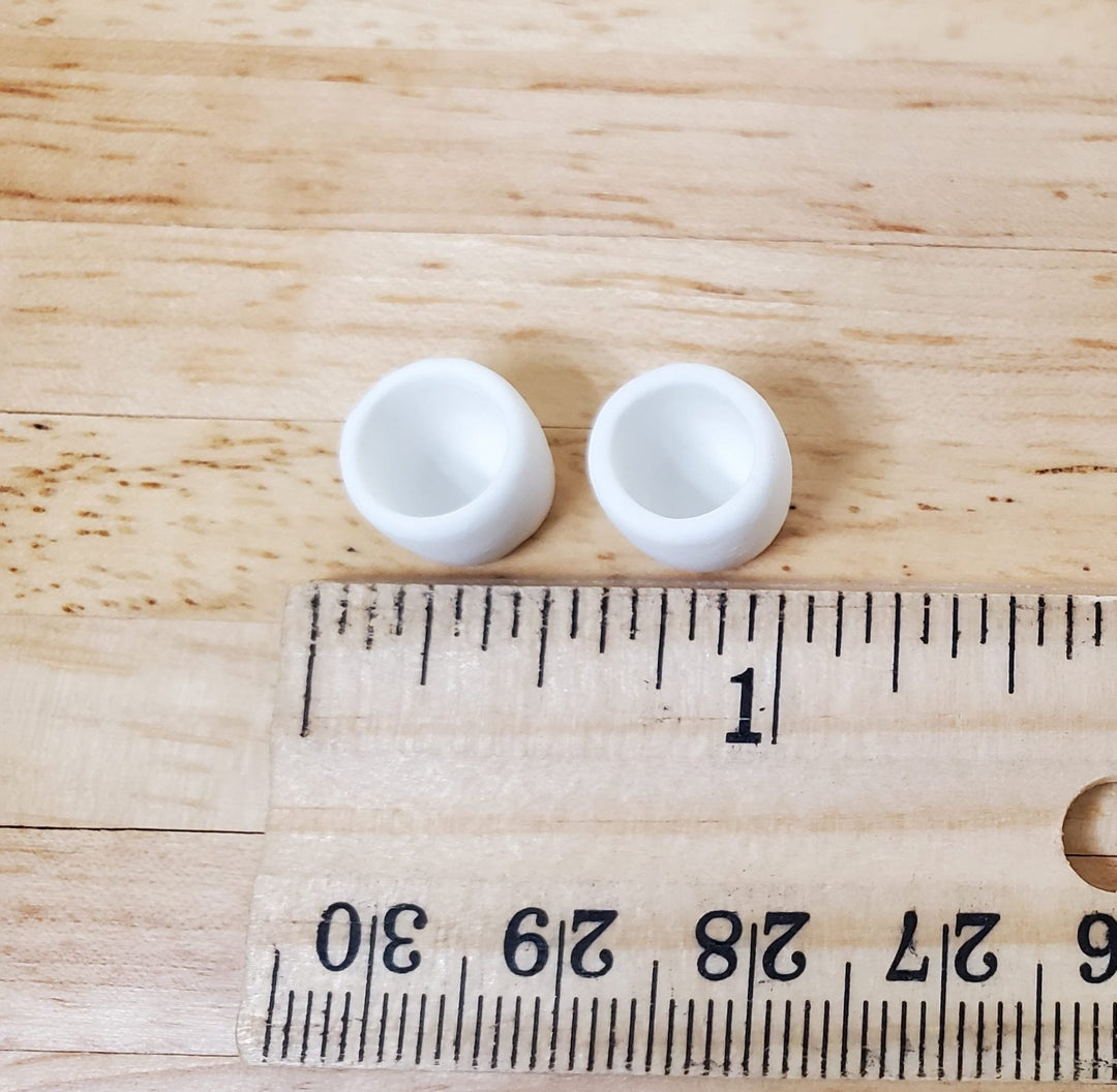 Dollhouse White Ceramic Cup Set of 2 1:12 Scale Miniature - MiniatureCrush
