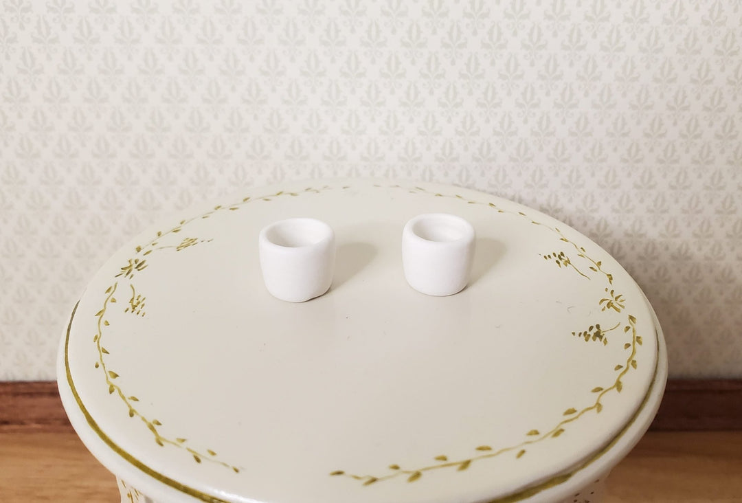 Dollhouse White Ceramic Cup Set of 2 1:12 Scale Miniature - MiniatureCrush