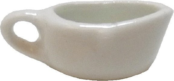 Dollhouse White Ceramic Gravy Boat Pitcher 1:12 Scale Miniature Dish - MiniatureCrush