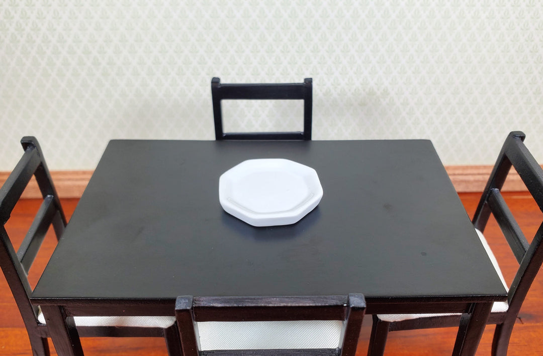 Dollhouse White Ceramic Platter Large 1:12 Scale Miniature Tray - MiniatureCrush