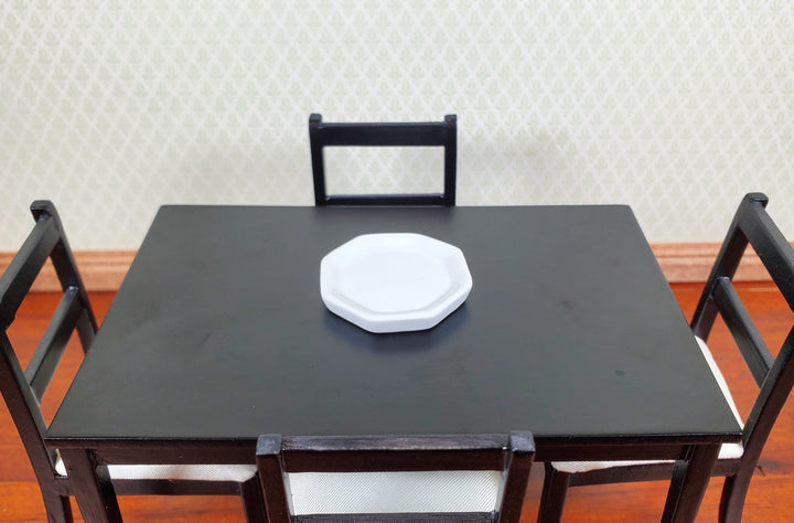 Dollhouse White Ceramic Platter Large 1:12 Scale Miniature Tray - MiniatureCrush