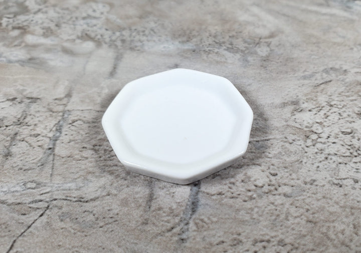 Dollhouse White Ceramic Platter Large 1:12 Scale Miniature Tray - MiniatureCrush