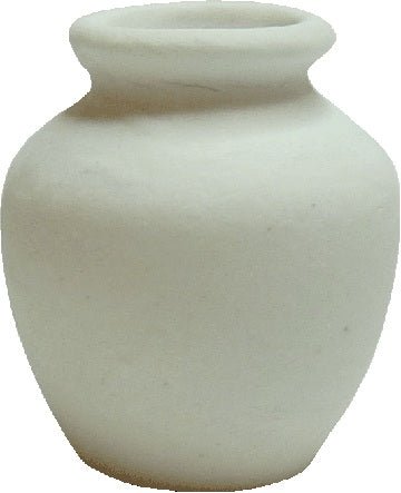Dollhouse White Ceramic Vase or Jar Unglazed 1:12 Scale Miniature - MiniatureCrush