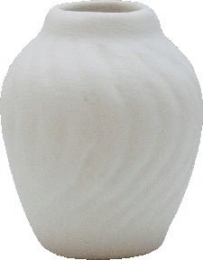 Dollhouse White Ceramic Vase or Jar Unglazed Wave Pattern 1:12 Scale Miniature - MiniatureCrush
