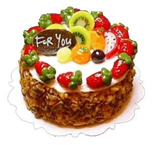 Dollhouse White Chocolate Berry Fruit Cake 1:12 Scale Miniature Dessert Food - MiniatureCrush