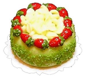Dollhouse White Chocolate Curl Berry Lime Cake 1:12 Scale Miniature Dessert Food - MiniatureCrush