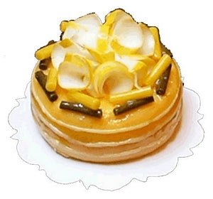 Dollhouse White Chocolate Curl Butterscotch Cake 1:12 Scale Miniature Dessert - MiniatureCrush