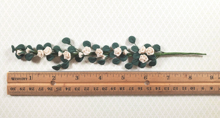 Dollhouse White Climbing Rose Vine 1:12 Scale Miniature Garden Plants Flowers - MiniatureCrush