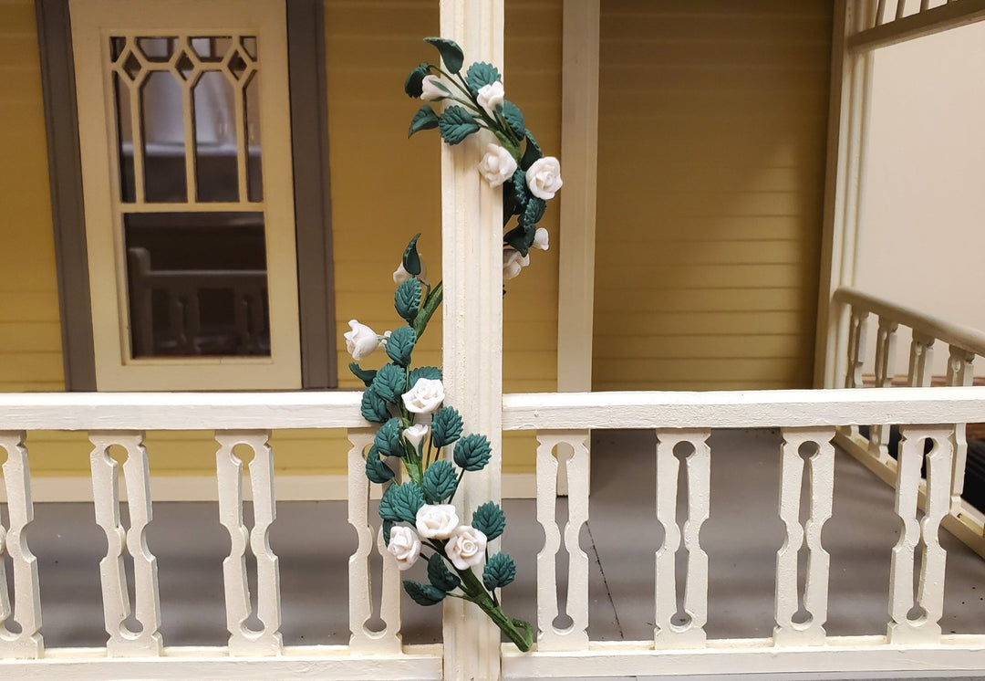 Dollhouse White Climbing Rose Vine 1:12 Scale Miniature Garden Plants Flowers - MiniatureCrush