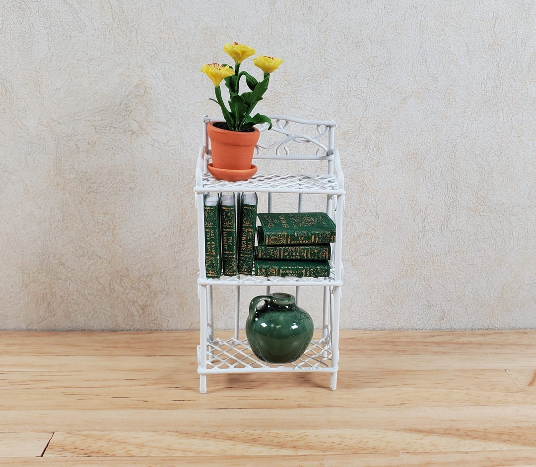 Dollhouse White Metal Shelf Small 3 Shelves 1:12 Scale Miniature Kitchen Bakery - MiniatureCrush