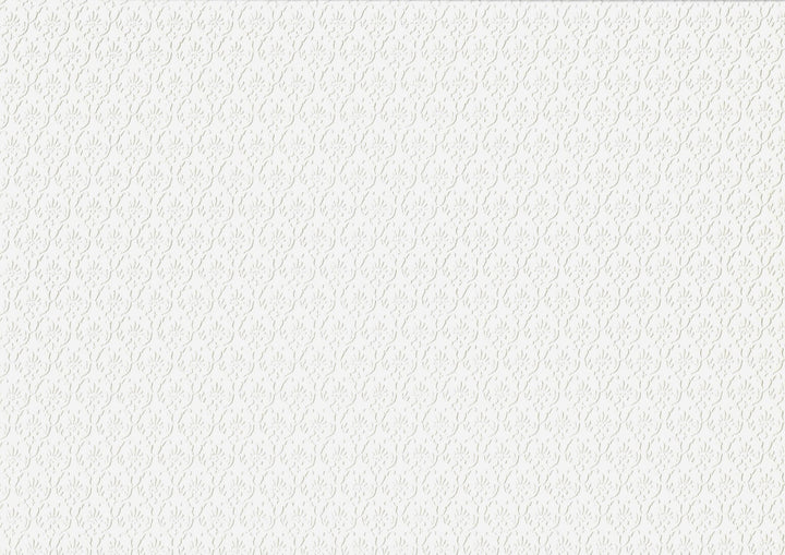 Dollhouse White on White Embossed Wallpaper x3 Sheets Art Nouveau 1:12 Scale - MiniatureCrush