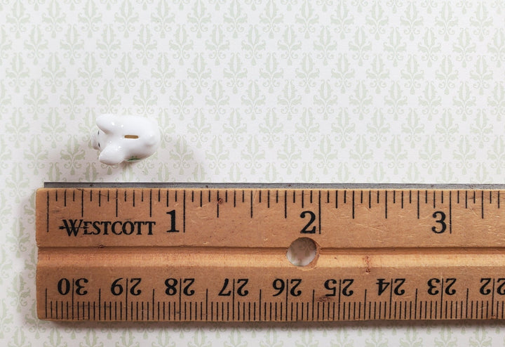 Dollhouse White Porcelain Piggy Bank with Money Symbol 1:12 Scale Miniature - MiniatureCrush