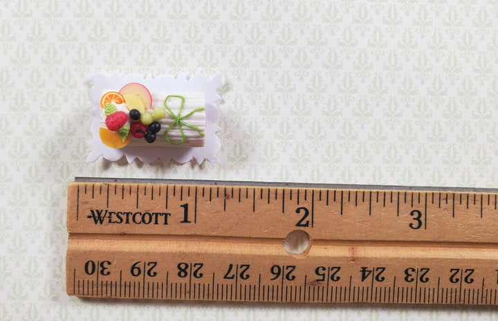 Dollhouse White Yule Log 1:12 Scale Miniature Dessert Food - MiniatureCrush