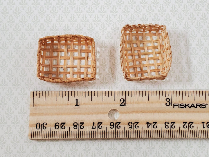 Dollhouse Wicker Baskets Set of 2 Natural Fiber 1:12 Scale Miniature Decor - Miniature Crush