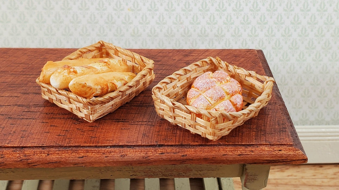 Dollhouse Wicker Baskets Set of 2 Natural Fiber 1:12 Scale Miniature Decor - Miniature Crush