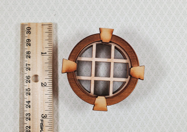 Dollhouse Window Round Port Hole Style Wood with Acrylic 1:12 Scale 2134K - Miniature Crush