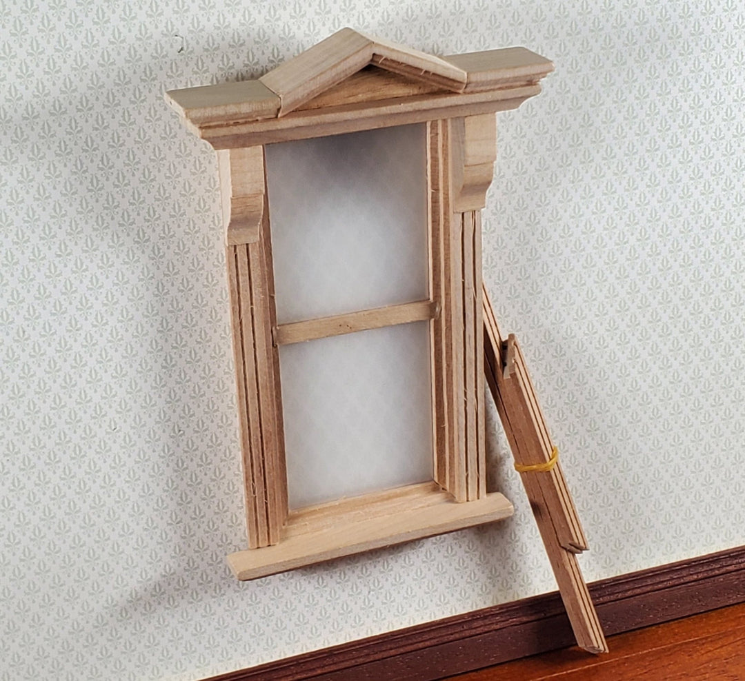Dollhouse Window Victorian 1:12 Scale Miniature with Acrylic and Interior Trim - Miniature Crush