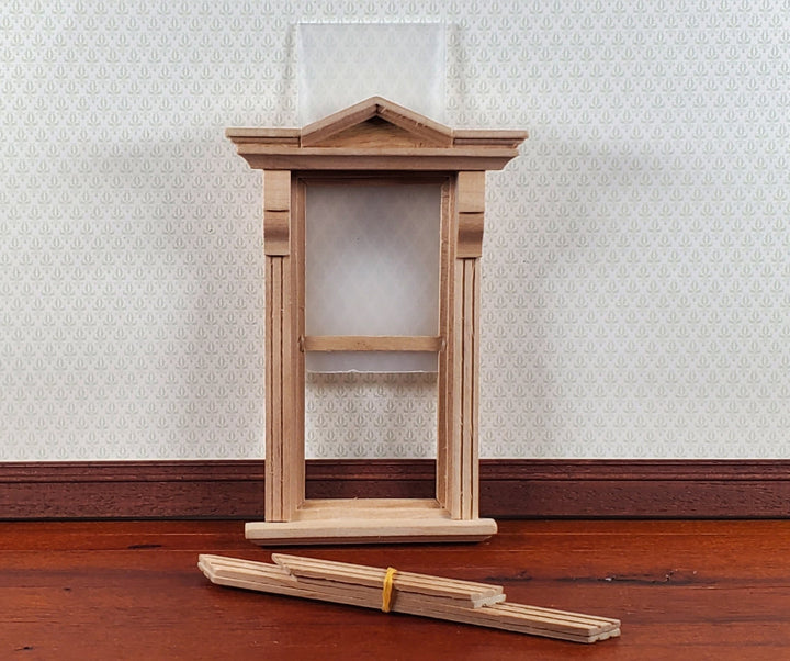 Dollhouse Window Victorian 1:12 Scale Miniature with Acrylic and Interior Trim - Miniature Crush
