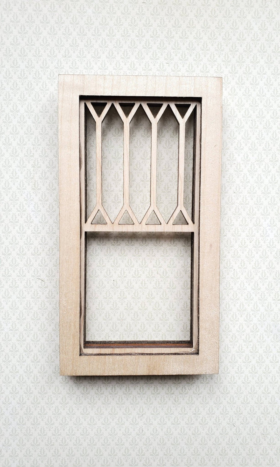Dollhouse Window Victorian Style Tall Diamonds Wood 1:12 Scale Miniature - MiniatureCrush