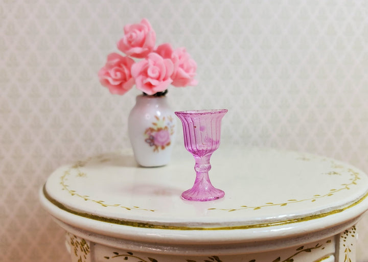 Dollhouse Wine Glass or Water Goblet Lavender 1:12 Miniature Dishes - MiniatureCrush