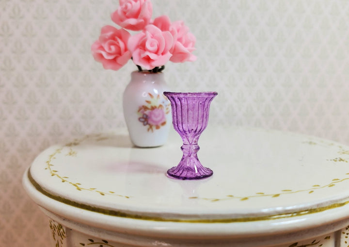 Dollhouse Wine Glass or Water Goblet Light Purple 1:12 Miniature Dishes - MiniatureCrush