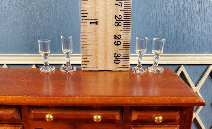 Dollhouse Wine Glasses Set of 4 Real Glass 1:12 Scale Miniatures 11/16" Tall - Miniature Crush