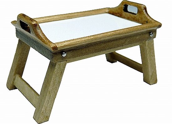 Dollhouse Wood Breakfast Tray Plain 1:12 Scale Miniature Kitchen - MiniatureCrush