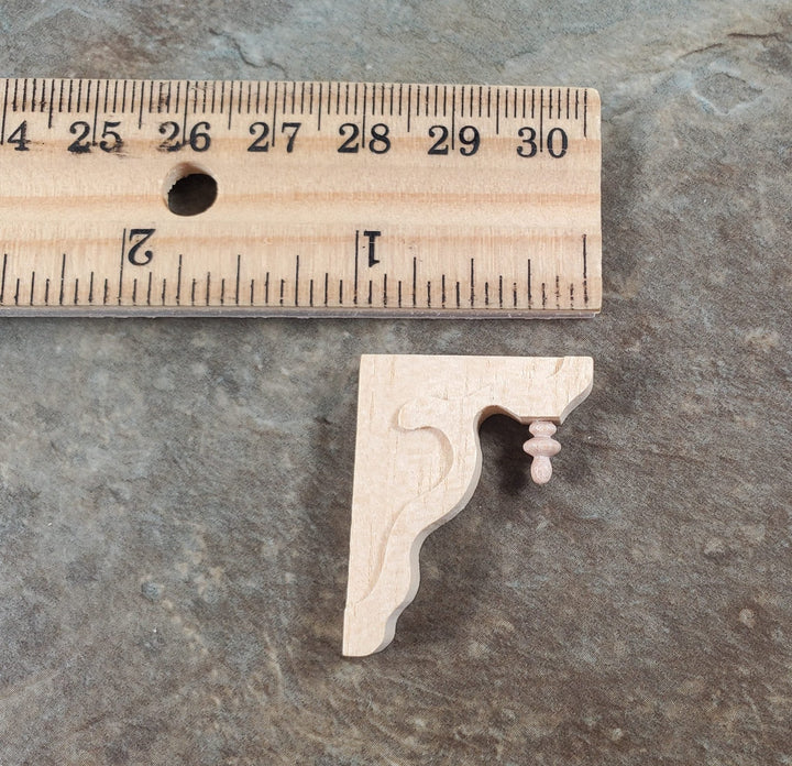 Dollhouse Wood Corbels or Brackets 1:12 Scale 1 1/4" Tall Set of 4 Houseworks - MiniatureCrush