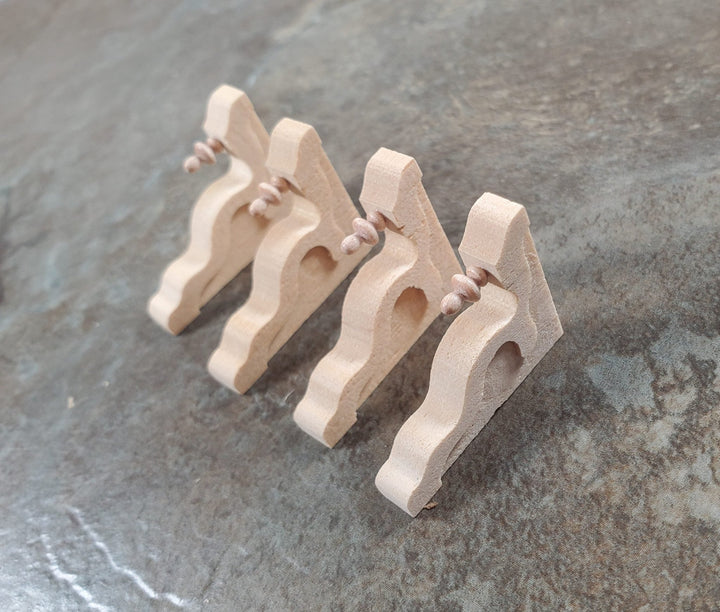 Dollhouse Wood Corbels or Brackets 1:12 Scale 1 1/4" Tall Set of 4 Houseworks - MiniatureCrush