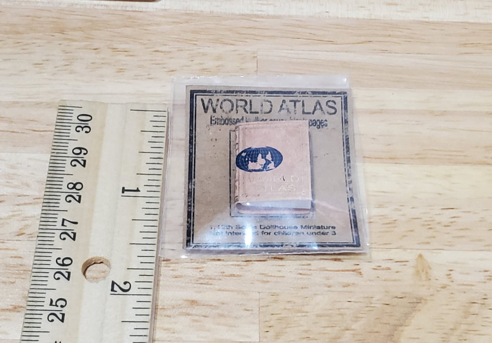 Dollhouse World Atlas Book 1:12 Scale Miniature (blank inside) Handmade - MiniatureCrush