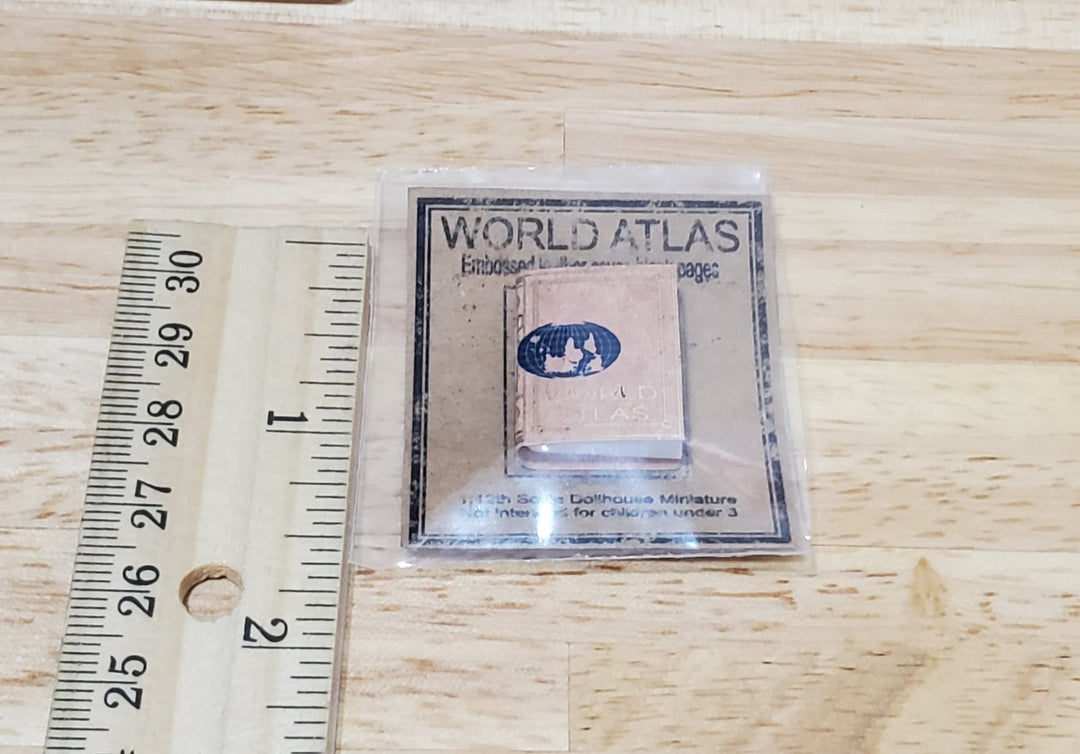 Dollhouse World Atlas Book 1:12 Scale Miniature (blank inside) Handmade - MiniatureCrush